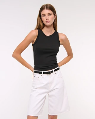 Vintage-Style Rib Tuckable Crew Tank