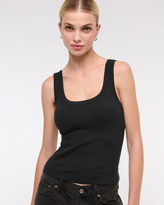 Vintage-Style Rib Tuckable Scoopneck Tank