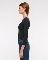 Long-Sleeve Balletic Scoop-Back Top