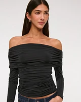 Asymmetrical Foldover Lace Top