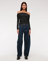 Asymmetrical Foldover Lace Top