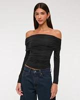 Asymmetrical Foldover Lace Top