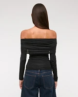 Asymmetrical Foldover Lace Top