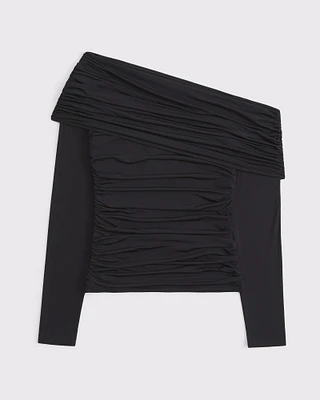 Asymmetrical Foldover Lace Top