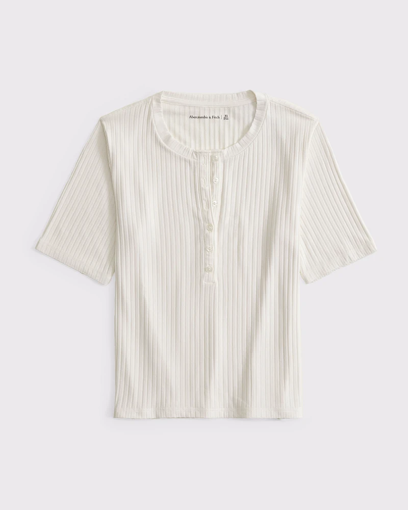 Half-Sleeve Henley Top