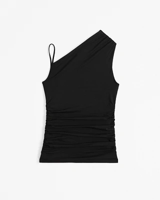 Asymmetrical Ruched Shoulder Top