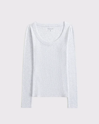 Long-Sleeve Balletic Scoopneck Top