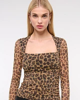 The A&F Ava Long-Sleeve Mesh Top