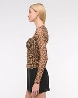 The A&F Ava Long-Sleeve Mesh Top