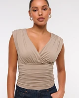 Ruched V-Neck Top