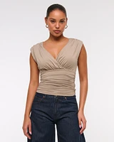 Ruched V-Neck Top
