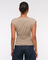 Ruched V-Neck Top