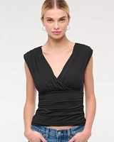 Ruched V-Neck Top