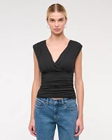 Ruched V-Neck Top