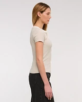 Ribbed Button-Through Top