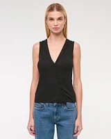 Asymmetrical Button-Through Top