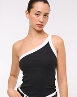 One-Shoulder Rib Tank