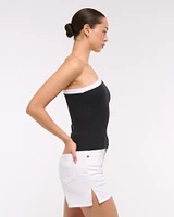 One-Shoulder Rib Tank