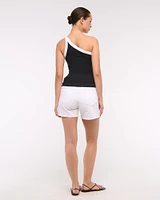 One-Shoulder Rib Tank