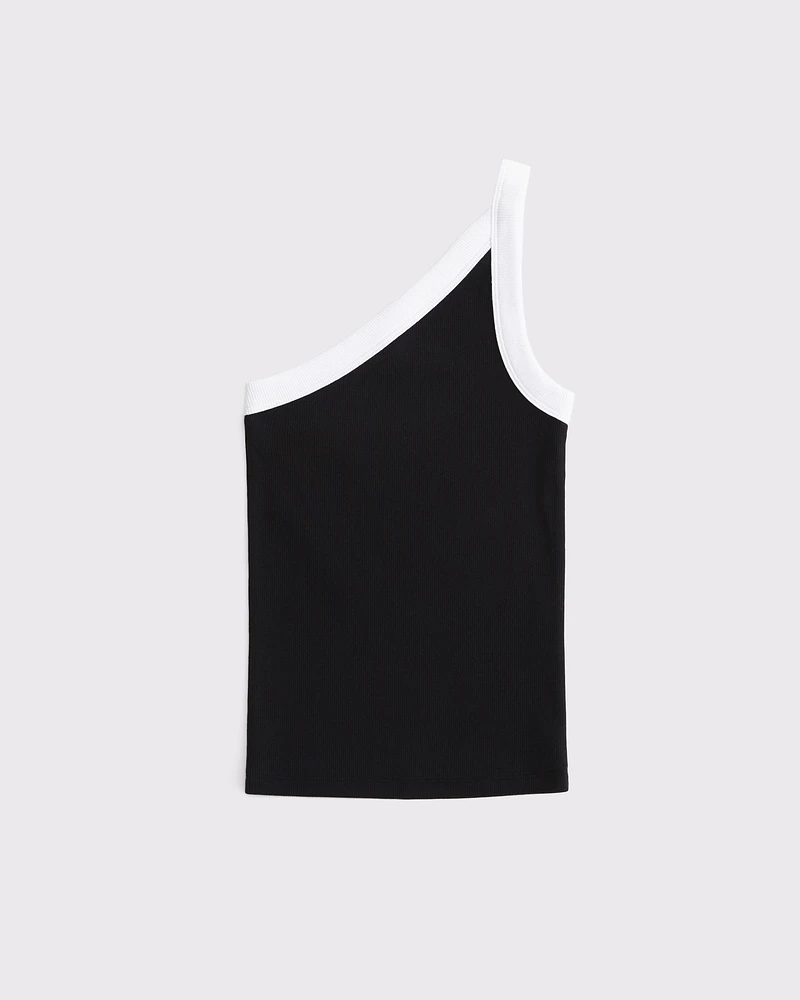 One-Shoulder Rib Tank