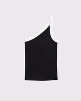 One-Shoulder Rib Tank
