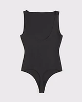 Sculpt Matte Seamless Slash Scoop-Back Bodysuit
