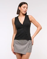 Asymmetrical Button-Through Top