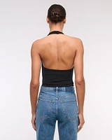 Draped Plunge Bodysuit
