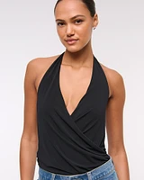 Draped Plunge Bodysuit