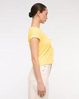 Bubble Knit Tie-Front Top