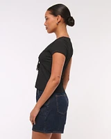 Bubble Knit Tie-Front Top