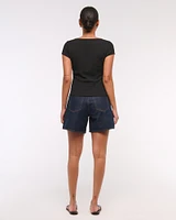 Bubble Knit Tie-Front Top