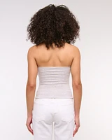 Cotton-Blend Seamless Fabric Halter Top