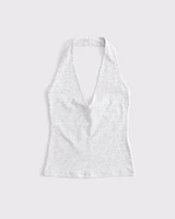 Cotton-Blend Seamless Fabric Halter Top