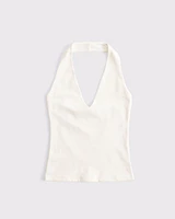 Cotton-Blend Seamless Fabric Halter Top