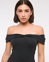 Off-The-Shoulder Twist Top