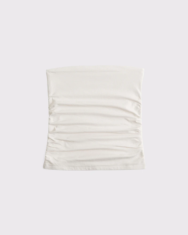 Cotton-Blend Seamless Fabric Ruched Tube Top