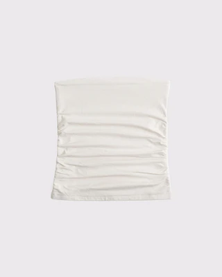 Cotton-Blend Seamless Fabric Ruched Tube Top