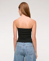 Cotton-Blend Seamless Fabric Ruched Tube Top