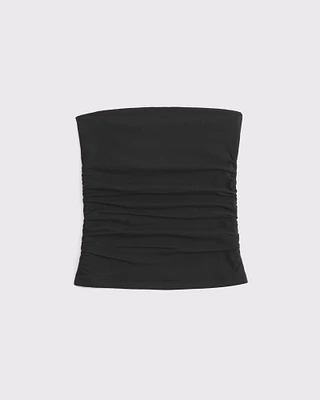 Cotton-Blend Seamless Fabric Ruched Tube Top