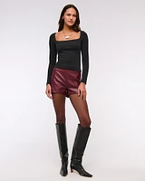 Double-Lined Wide Squareneck Top