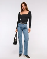 Double-Lined Wide Squareneck Bodysuit