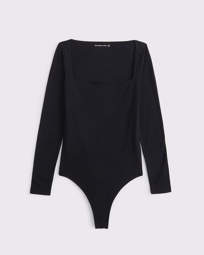 Double-Lined Wide Squareneck Bodysuit