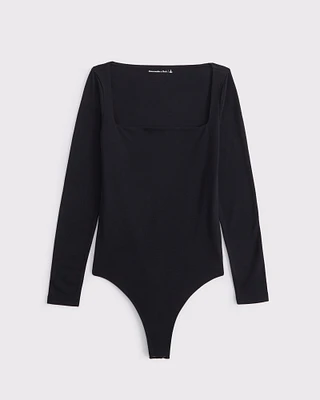 Double-Lined Wide Squareneck Bodysuit