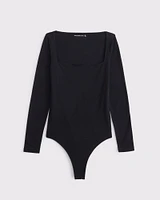 Double-Lined Wide Squareneck Bodysuit