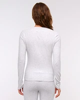 Long-Sleeve Cozy Lounge Knit Tee
