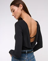 Bra-Free Cowl-Back Hardware Top