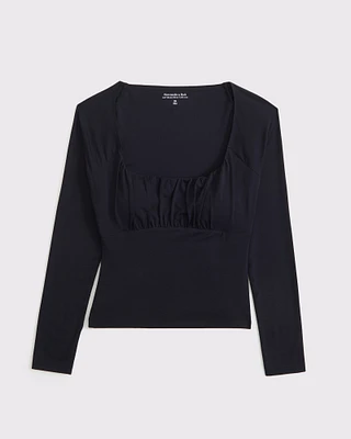 Bra-Free Ruched Babydoll Top