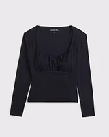 Bra-Free Ruched Babydoll Top