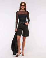 Bra-Free Open-Back Mesh Bodysuit